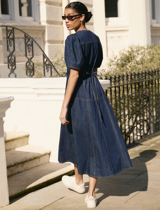 Robin Denim Maxi Dress - Dark Blue - 画像 (3)