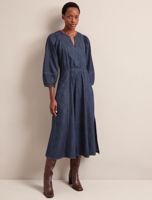 Jude Denim Maxi Dress - Dark Blue - 画像 (3)