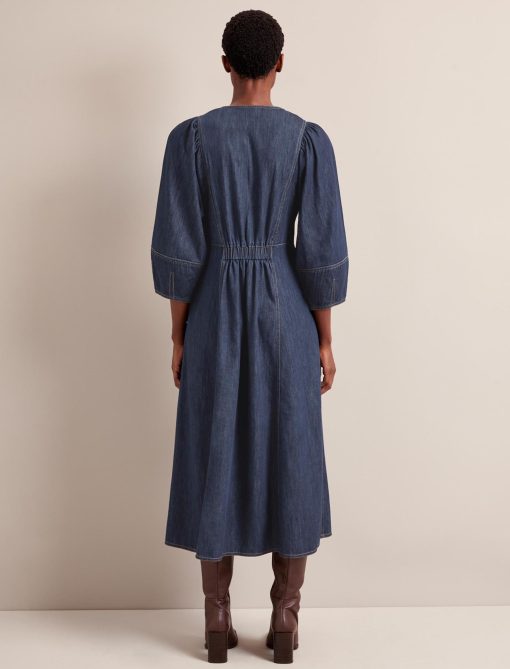 Jude Denim Maxi Dress - Dark Blue - 画像 (9)