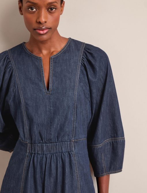 Jude Denim Maxi Dress - Dark Blue - 画像 (2)