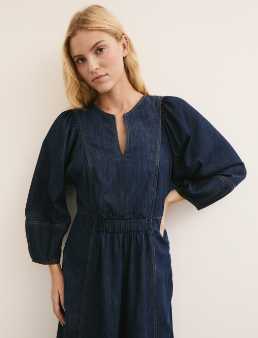 Jude Denim Maxi Dress - Dark Blue - 画像 (8)