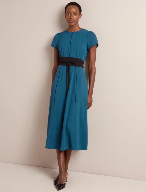 Rosie Techni Voile Maxi Dress - Azure Blue - 画像 (2)