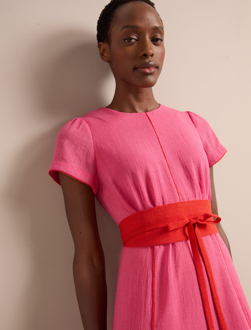 Rosie Techni Voile Maxi Dress - Hot Pink Crimson - 画像 (3)
