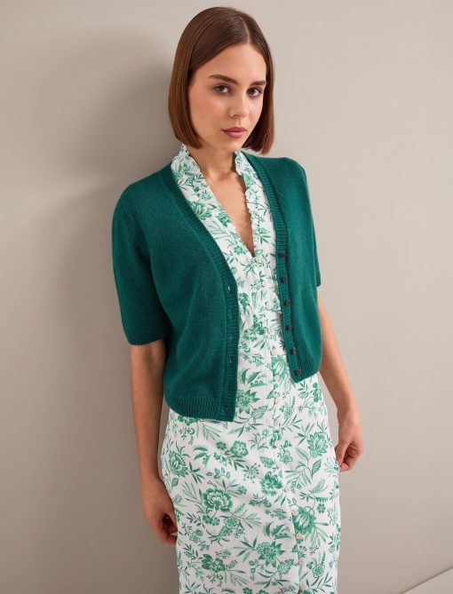 Liliana Cotton Blend Maxi Dress - Green Palm Floral Print - 画像 (3)