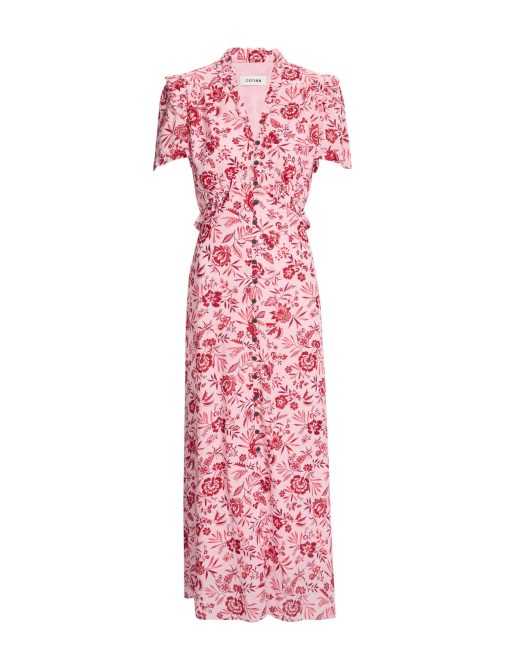 Liliana Cotton Blend Maxi Dress - Pink Palm Floral Print - 画像 (9)