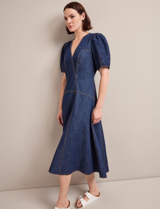 Robin Denim Maxi Dress - Dark Blue - 画像 (5)