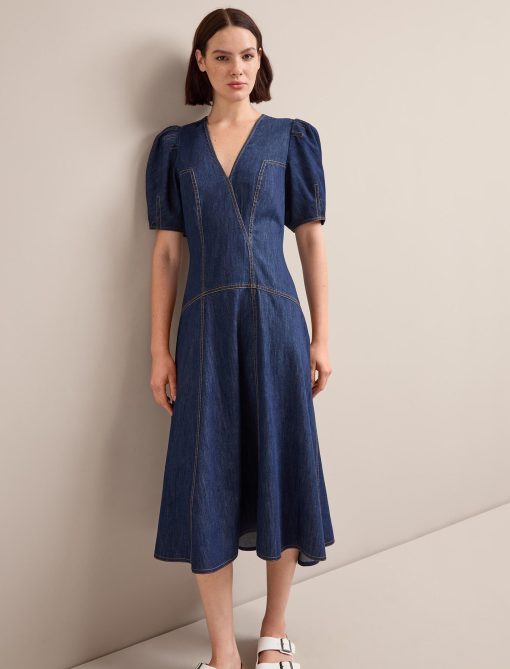 Robin Denim Maxi Dress - Dark Blue - 画像 (6)