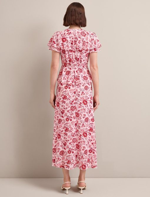Vivienne Cotton Blend Maxi Dress - Pink Palm Floral Print - 画像 (6)