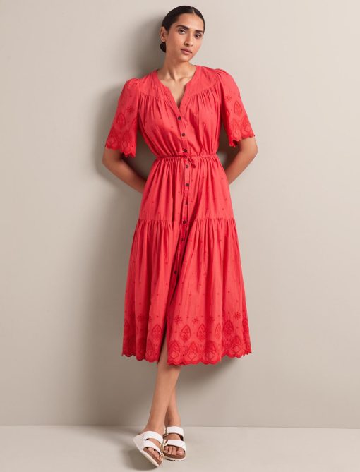 Nicole Organic Cotton Maxi Dress - Coral - 画像 (9)