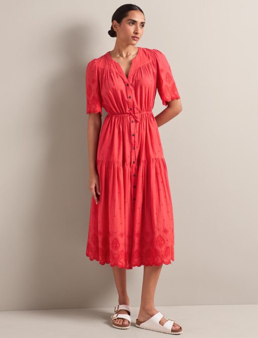 Nicole Organic Cotton Maxi Dress - Coral - 画像 (10)