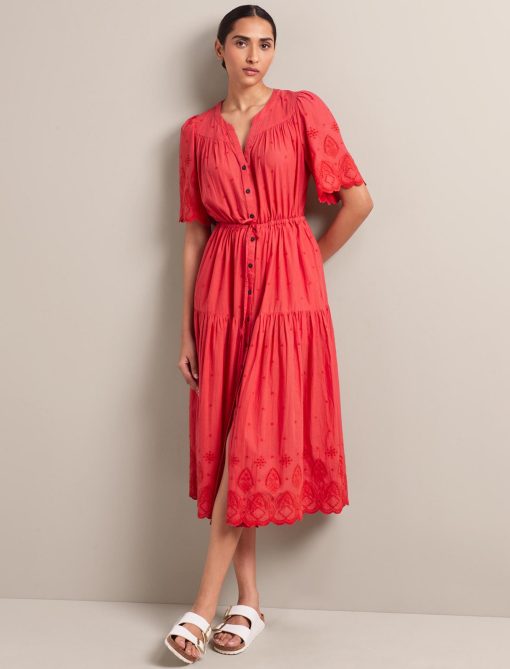 Nicole Organic Cotton Maxi Dress - Coral - 画像 (7)