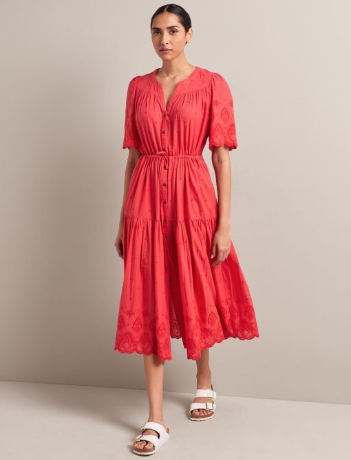 Nicole Organic Cotton Maxi Dress - Coral - 画像 (3)