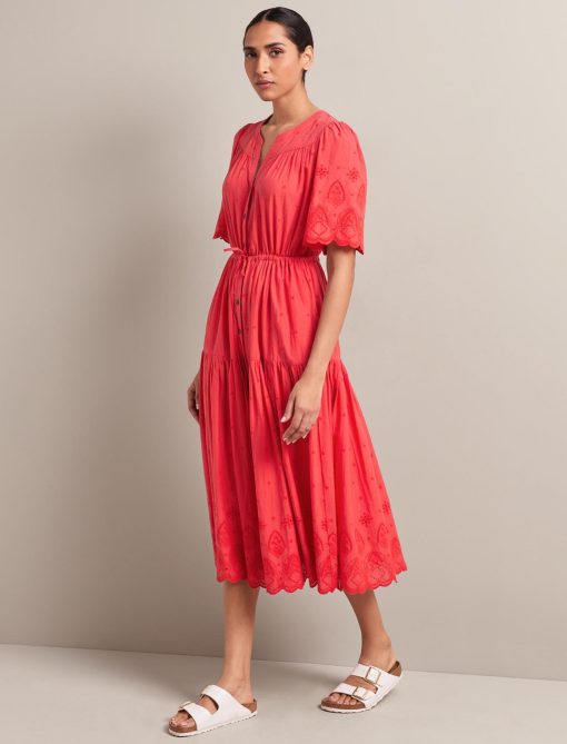 Nicole Organic Cotton Maxi Dress - Coral - 画像 (5)