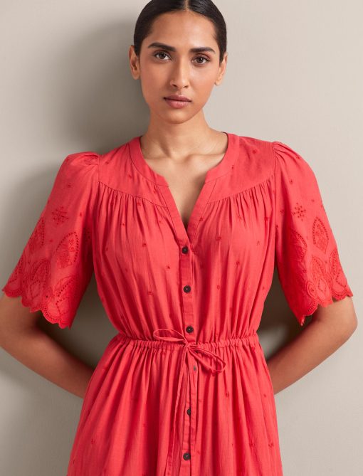 Nicole Organic Cotton Maxi Dress - Coral - 画像 (2)