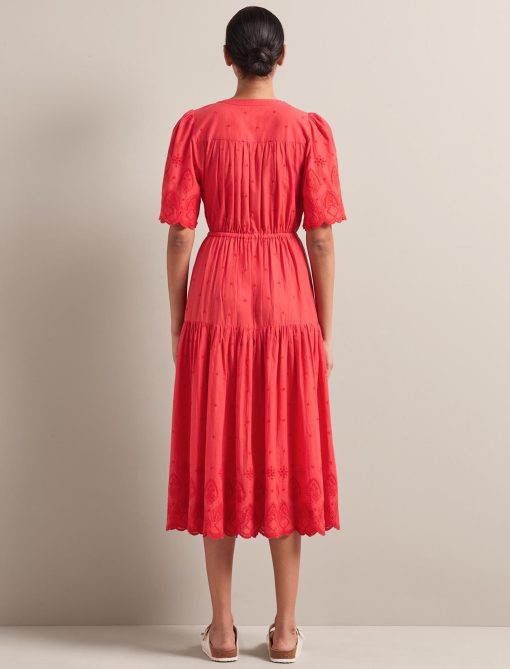 Nicole Organic Cotton Maxi Dress - Coral - 画像 (11)