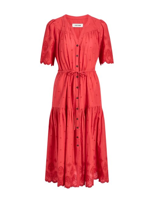 Nicole Organic Cotton Maxi Dress - Coral - 画像 (12)
