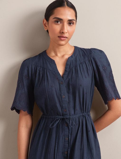 Nicole Organic Cotton Maxi Dress - Navy - 画像 (2)