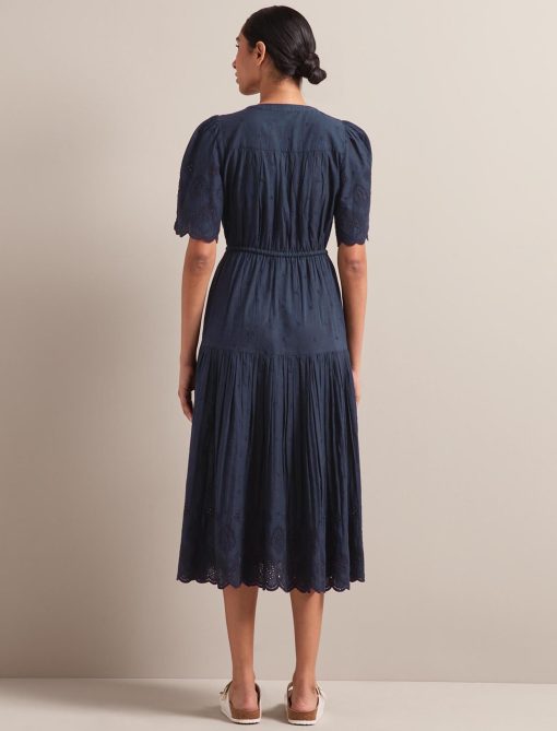 Nicole Organic Cotton Maxi Dress - Navy - 画像 (3)